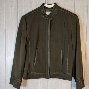 Vtg Vertigo army green jacket Full Zip Waist Length size L